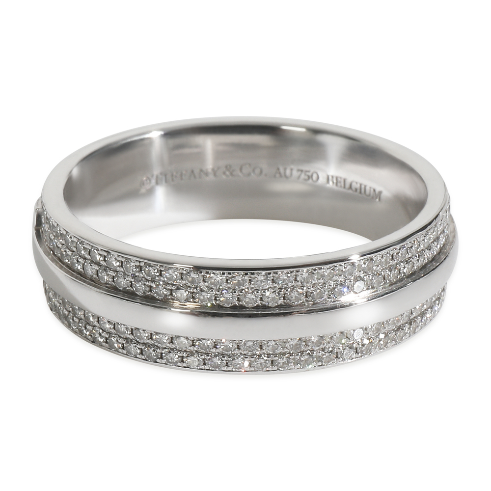 Tiffany & Co. White Gold Diamond Tiffany T Wide Ring